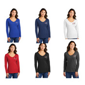 Needle Arts Ladies Long Sleeve Vneck Tee